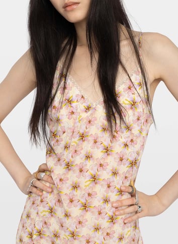 Robe longue à bretelles imprimée ZADIG&VOLTAIRE Jaune